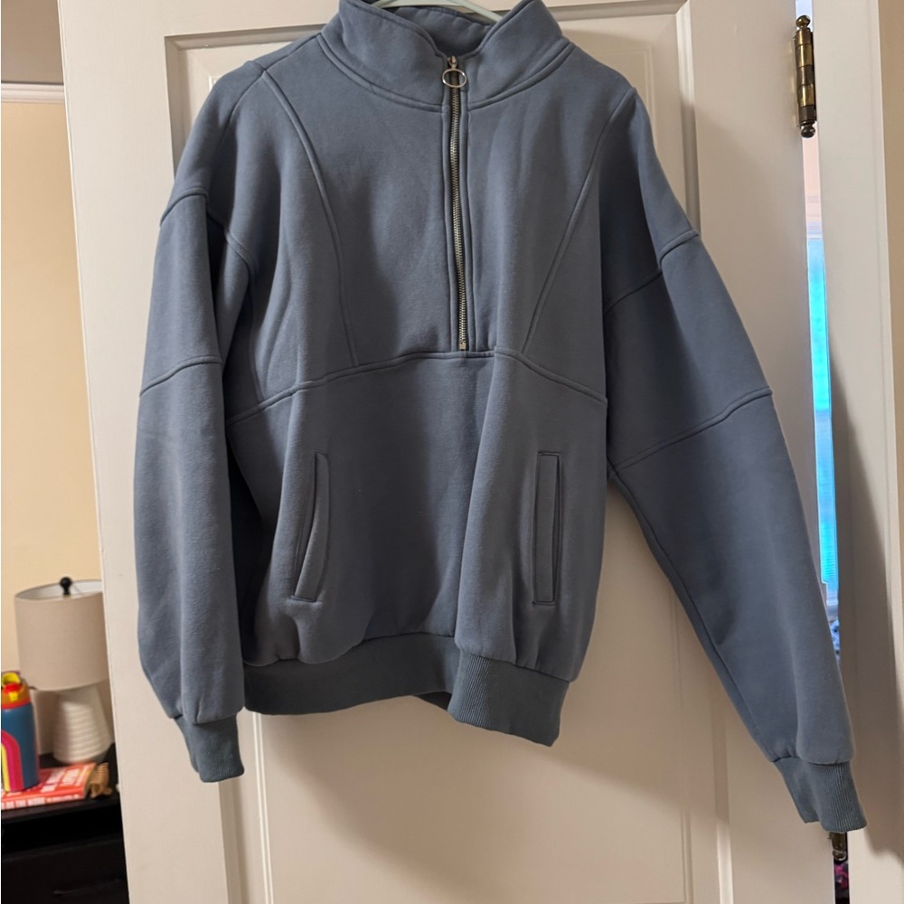 Men's Blue Half-Zip Sweater